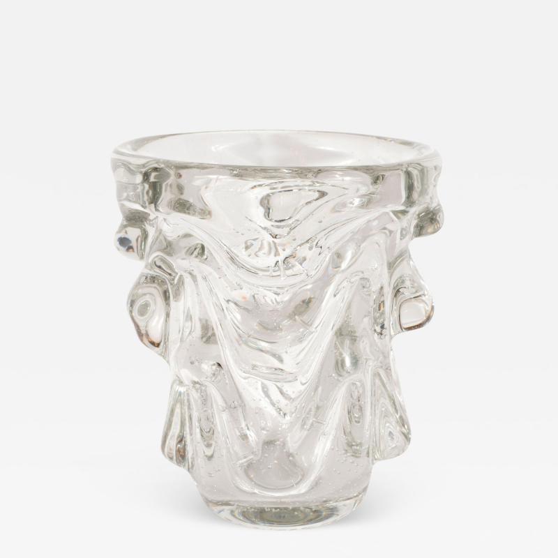 Charles Schneider Mid Century Modern Sculptural Handblown Glass Vase by Charles Schneider