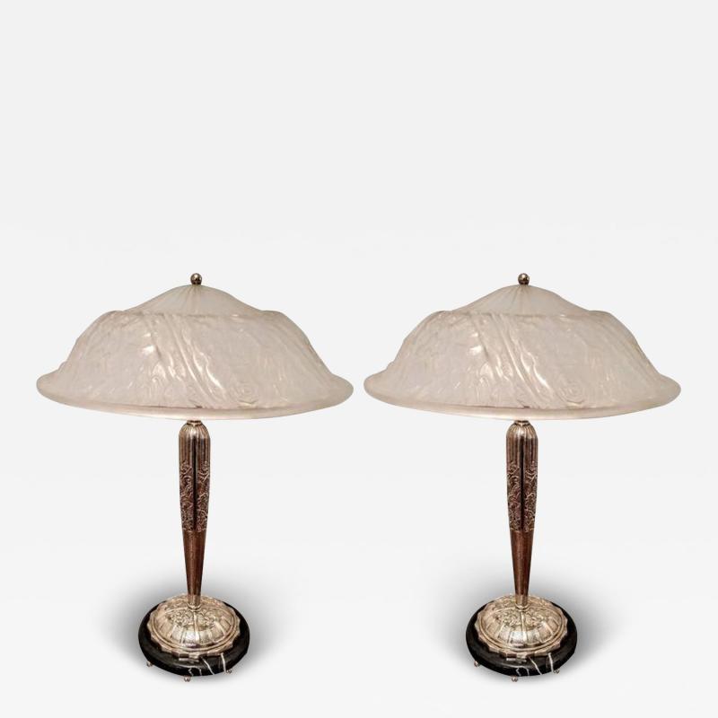 Charles Schneider Pair of French Art Deco Table Lamps by Schneider LU161925722863