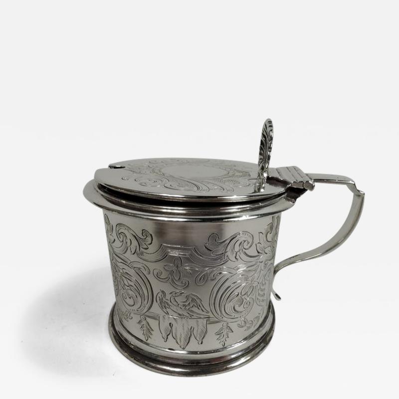 Charles Thomas Fox English Victorian Classical Sterling Silver Mustard Pot by Fox 1858