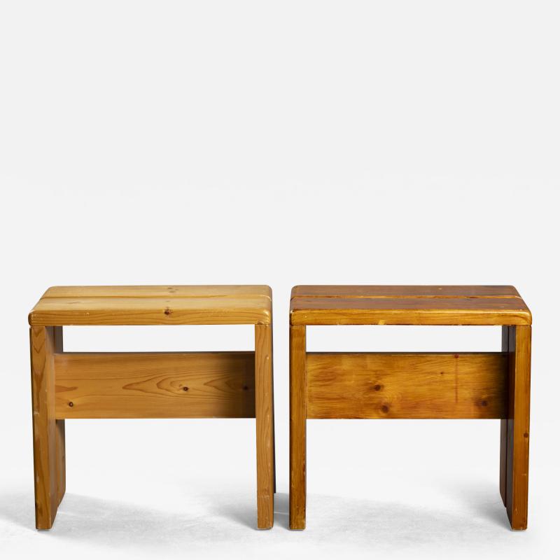 Charlotte Perriand CHARLOTTE PERRIAND RECTANGULAR LES ARCS WOODEN STOOL