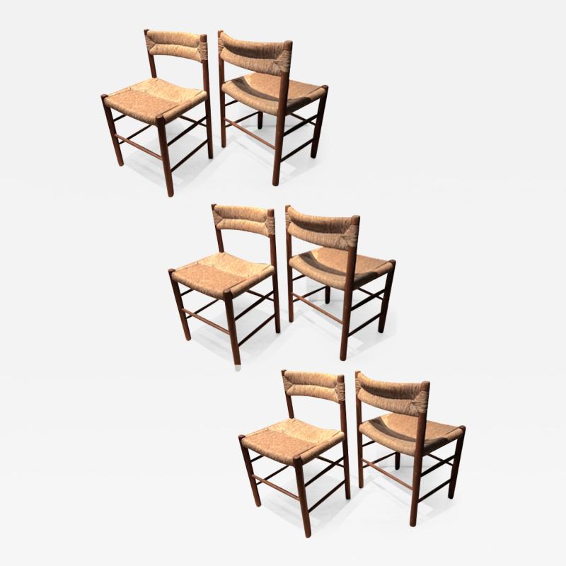 Charlotte Perriand Charlotte Perriand Ed Sentou set of 6 dinning chairs model Dordogne 