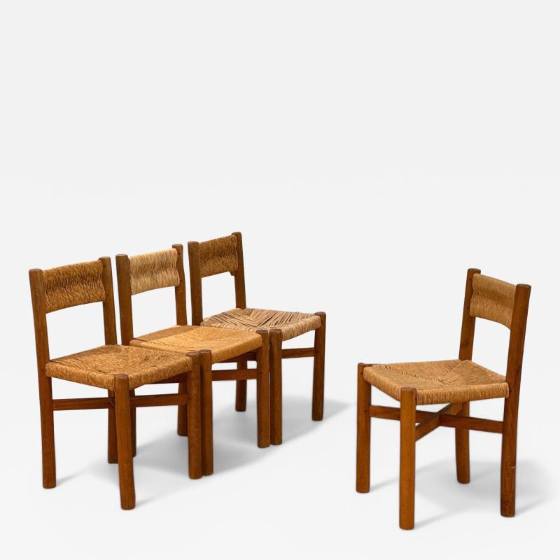 Charlotte Perriand Charlotte Perriand French Mid Century Early Straw Back Meribel Chairs c 1946