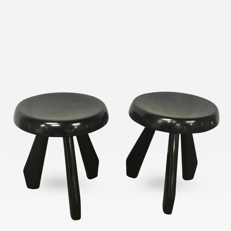 Charlotte Perriand Charlotte Perriand Pair of Rare Black Model Sandoz Tripod Stool