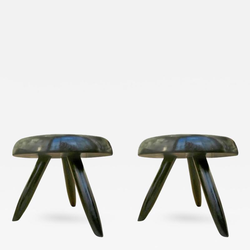 Charlotte Perriand Charlotte Perriand Rare Genuine Pair of Black Tripod Stools