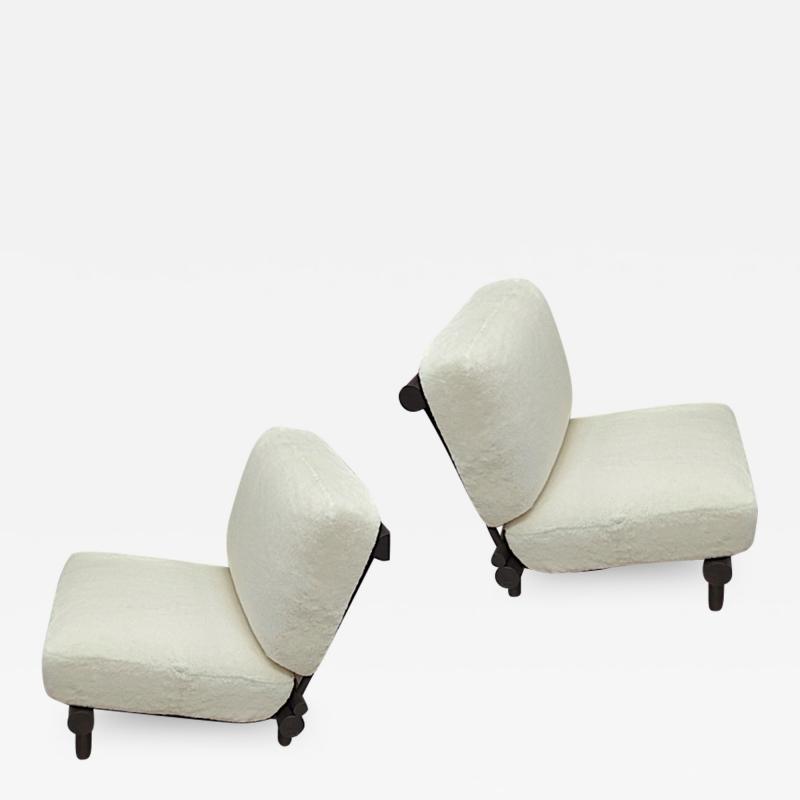 Charlotte Perriand Charlotte Perriand for Hotel La Cachette rare pair of brutalist slipper chairs