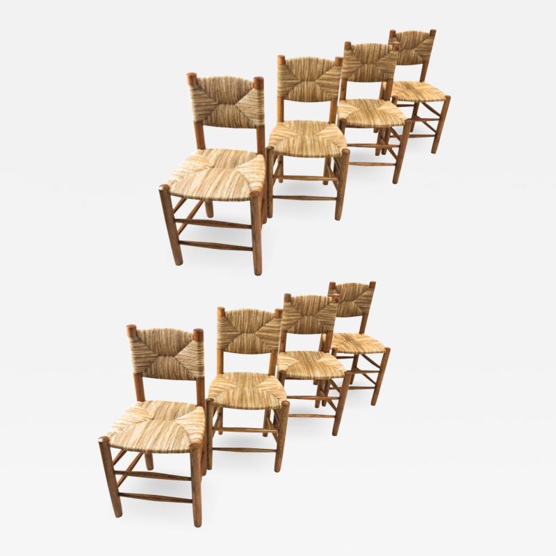 Charlotte Perriand Charlotte Perriand genuine rare set of 8 model Bauche chairs