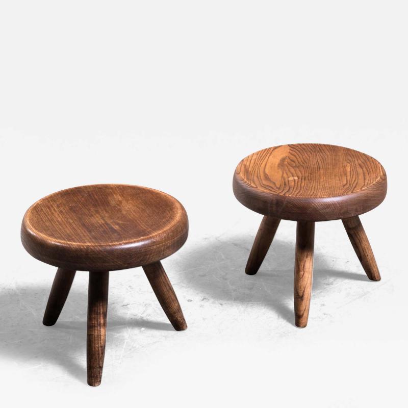 Charlotte Perriand Charlotte Perriand pair of low tripod stools France