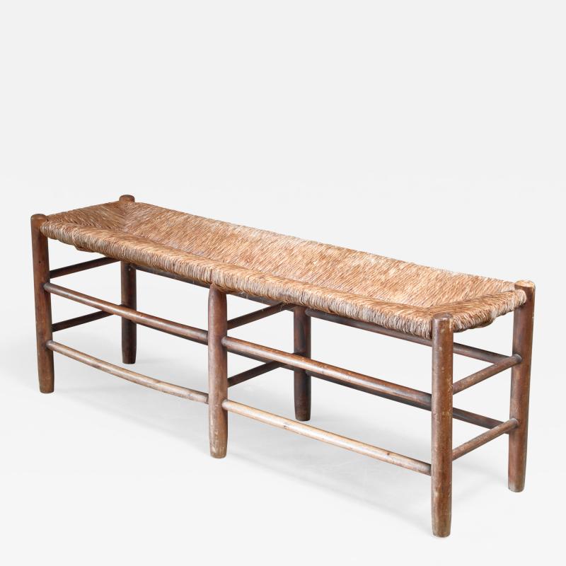 Charlotte Perriand Charlotte Perriand wood and rush bench France 1960s