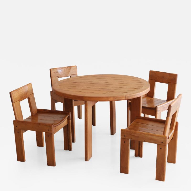 Charlotte Perriand Dining Table and Chairs in Style of Charlotte Perriand