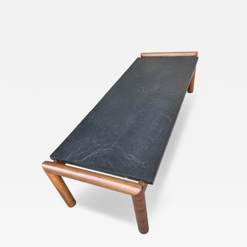 Charlotte Perriand MID CENTURY BLACK SLATE AND WALNUT COFFEE TABLE
