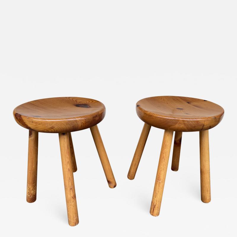 Charlotte Perriand Pair of Pine Stool Attributed to Charlotte Perriand France 1960s