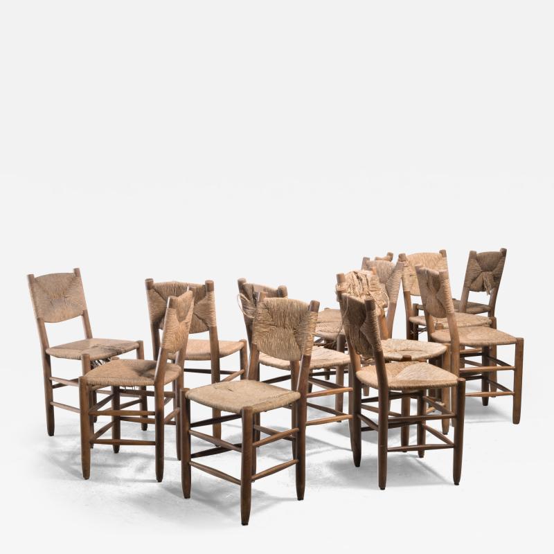 Charlotte Perriand Set of 12 Charlotte Perriand Bauche chairs