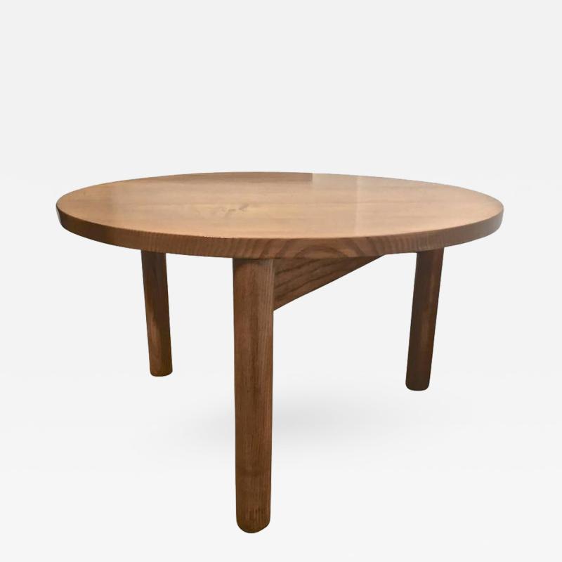 Charlotte Perriand Style of Charlotte Perriand Blond Ash Tree Tripod Round Coffee Table