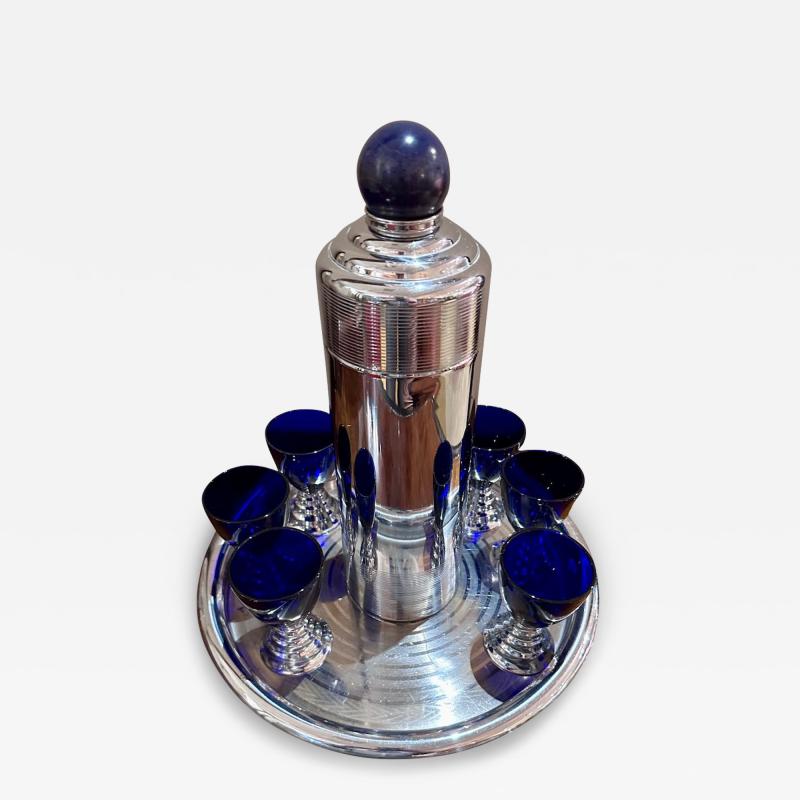 Chase Blue Moon Cocktail Set 8 Piece Art Deco