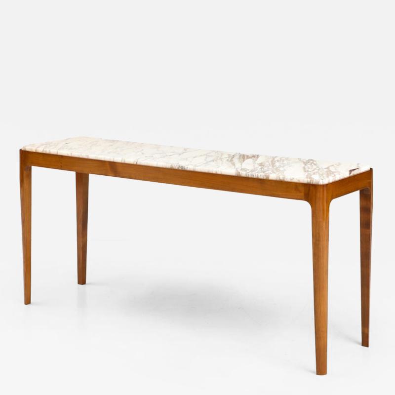 Cherry Wood and Broccatello di Siena Marble Console Table Italy Pair Available