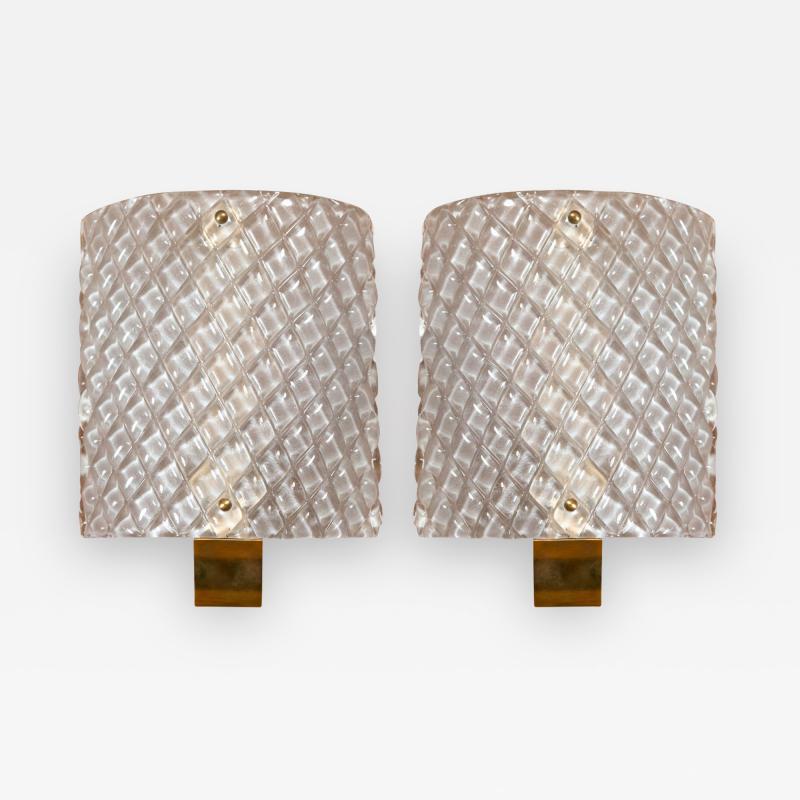 Chic Pair of Murano Demilune Wall Lights Contemporary