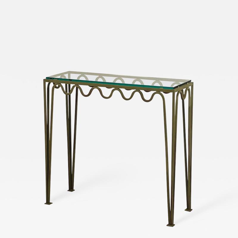 Chic Verdigris Meandre and Glass Console by Design Fr res