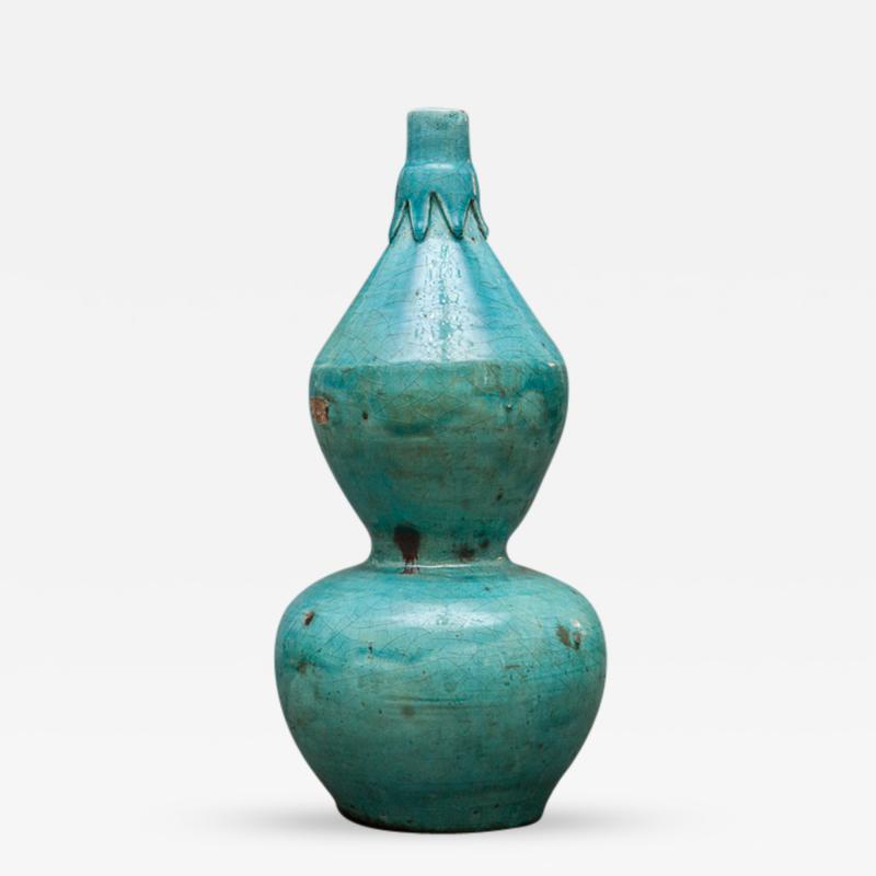 Chinese Blue Glaze Gourd Shape Vase