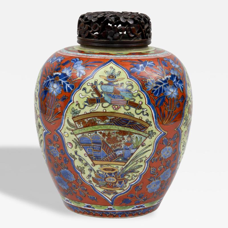 Chinese Blue White Clobbered Jar Circa 1700