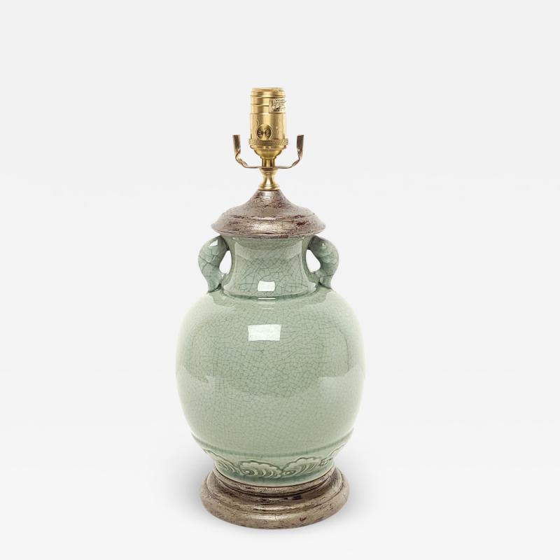 Chinese Celadon Vase Now a Lamp circa 1930