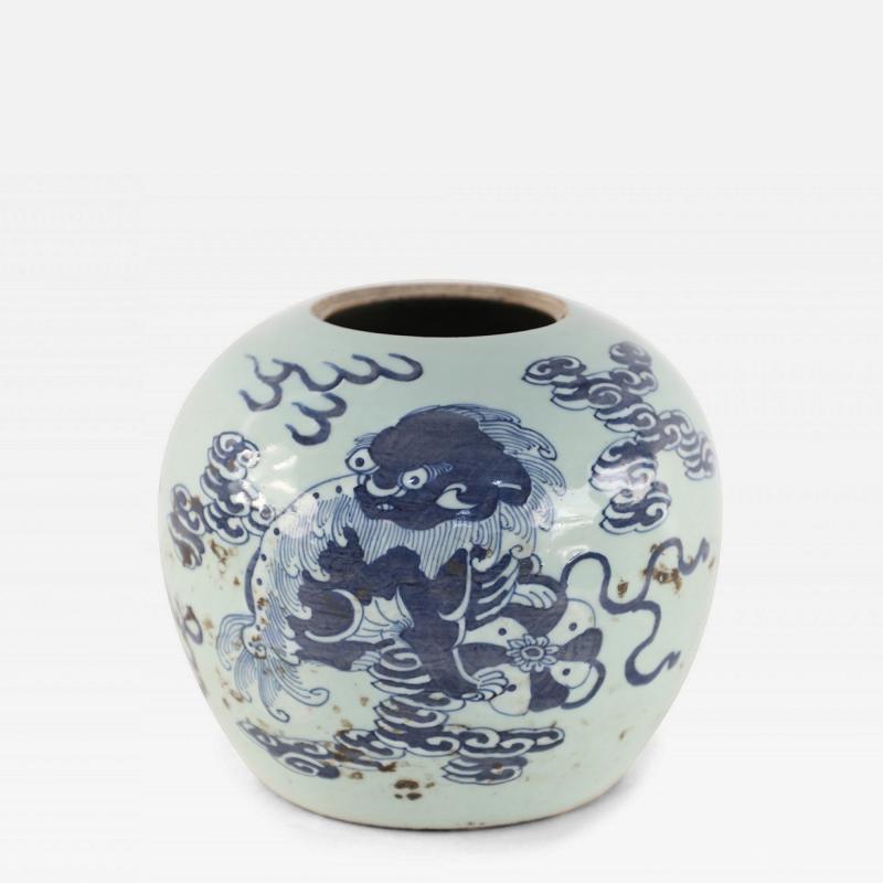 Chinese Celadon and Blue Dragon Motif Porcelain Vase