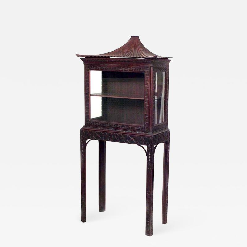 Chinese Chippendale Mahogany Curio Cabinet