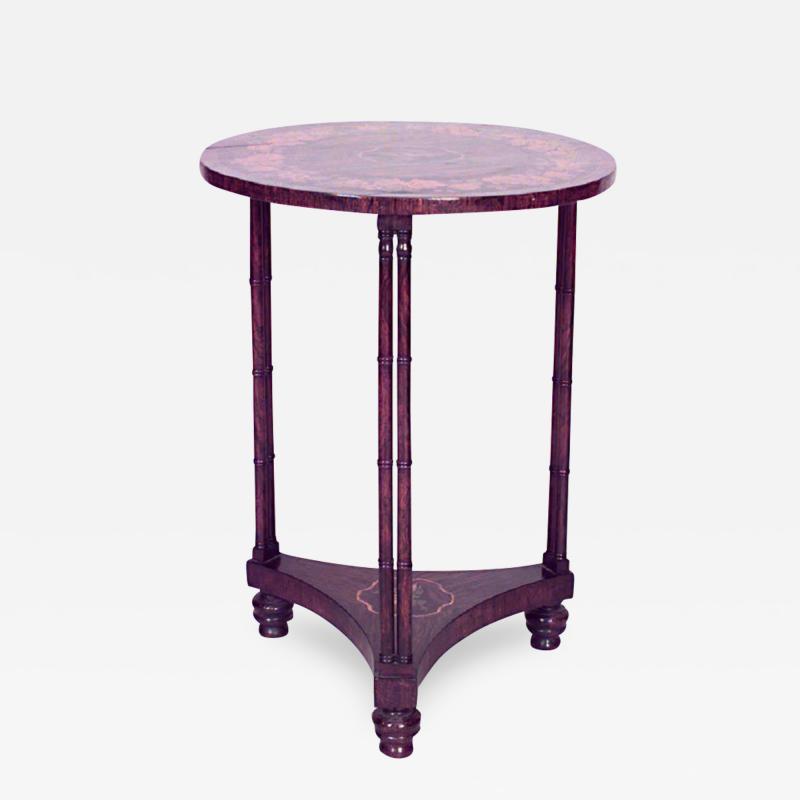 Chinese Chippendale Rosewood and Satinwood End Table