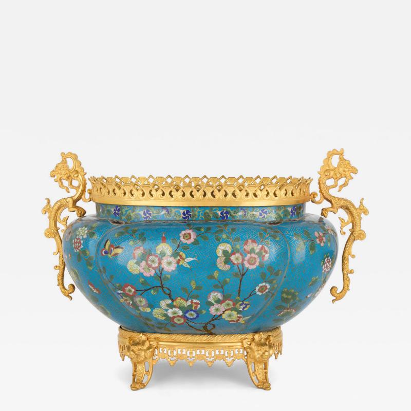 Chinese Cloisonn Enamel Jardini re with French Ormolu Mounts