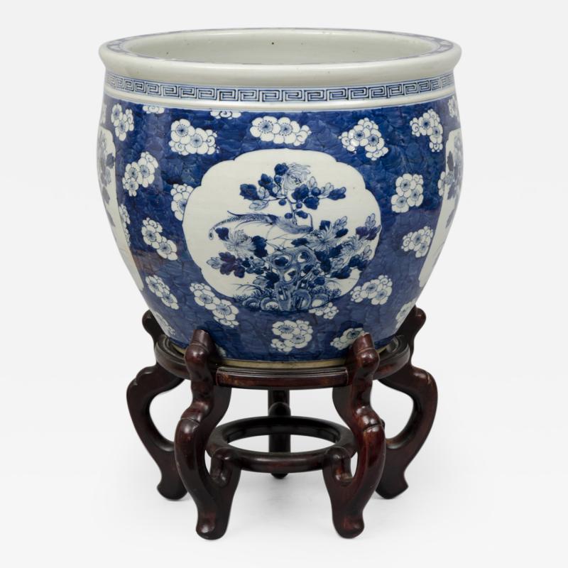 Chinese Export Jardiniere or Fish Bowl on Stand