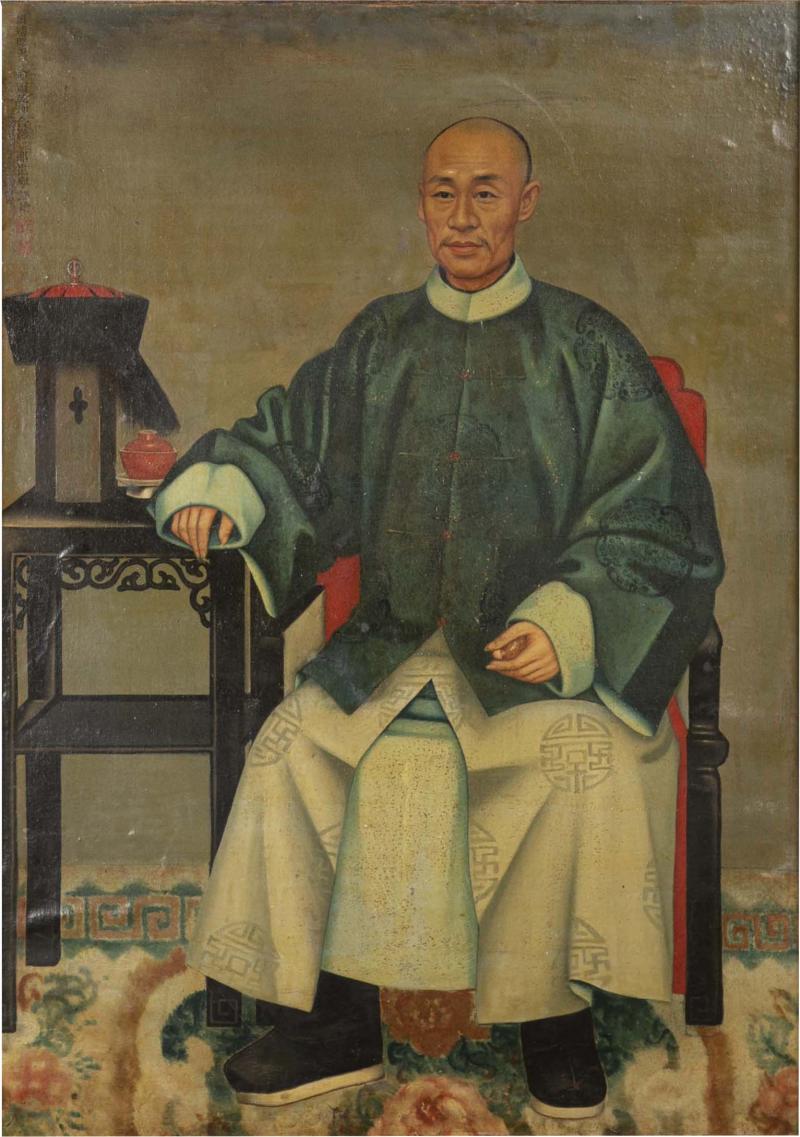 Chinese Export Painting Of A Hong Merchant