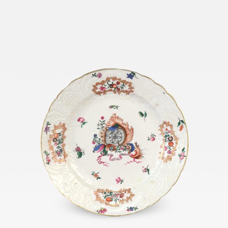 Chinese Export Porcelain Armorial Plate c 1760