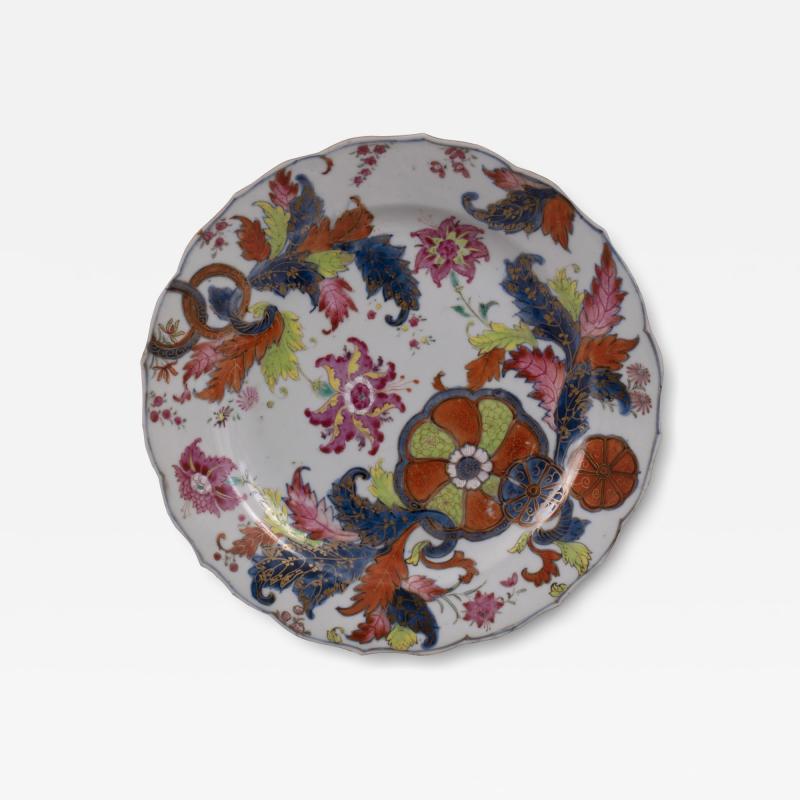 Chinese Export Pseudo Tobacco Leaf Plate c 1770