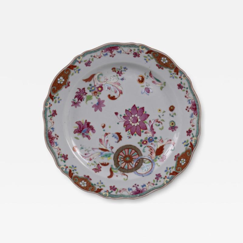 Chinese Export Pseudo Tobacco Leaf Plate c 1785