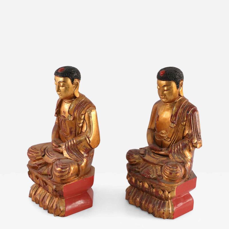 Chinese Gold Wooden Buddha Statues