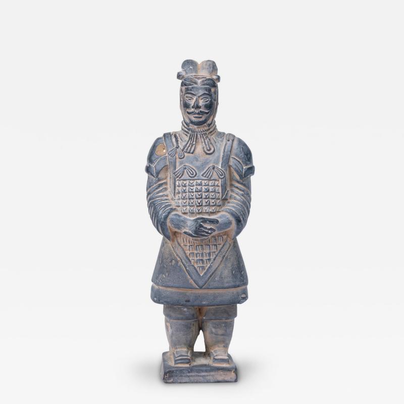 Chinese Gray Ceramic Figure Depicting a Dignitary