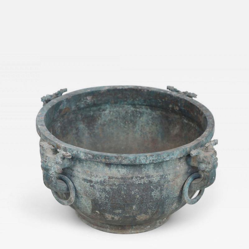 Chinese Han Dynasty Style Patinated Bronze Pot