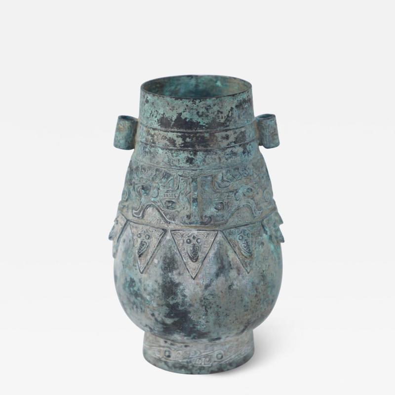 Chinese Han Dynasty Style Patinated Bronze Urn