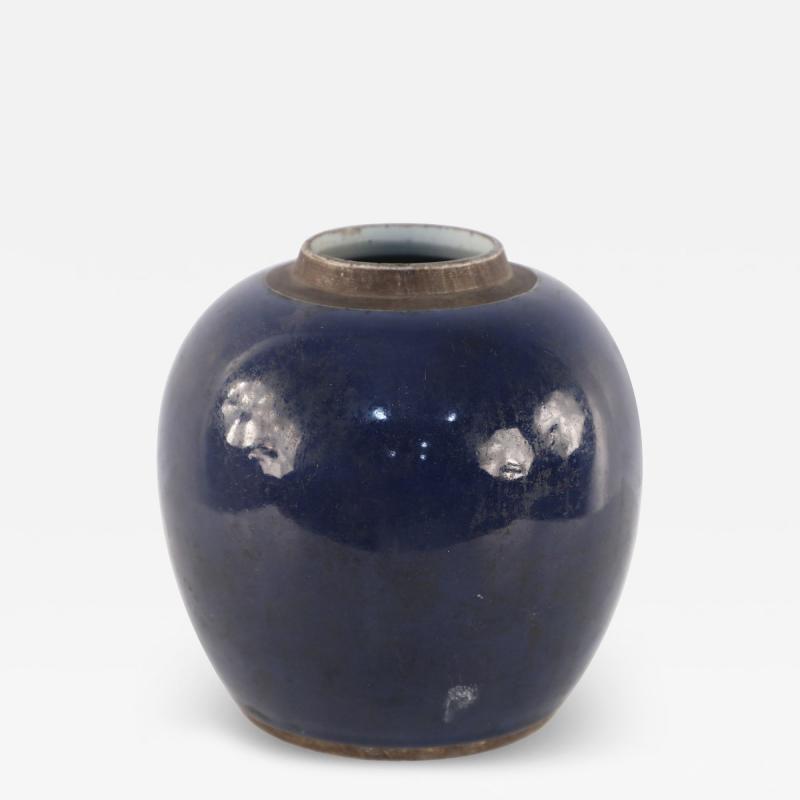 Chinese Navy Blue Ginger Jar