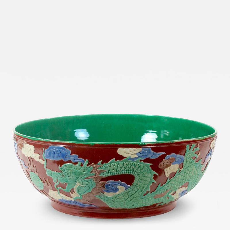 Chinese Porcelain Famille Verte Large Tableware Centerpiece Bowl