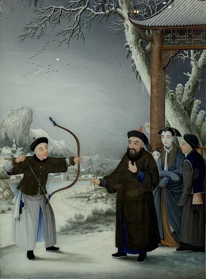 Chinese Reverse Glass painting circa 1790 