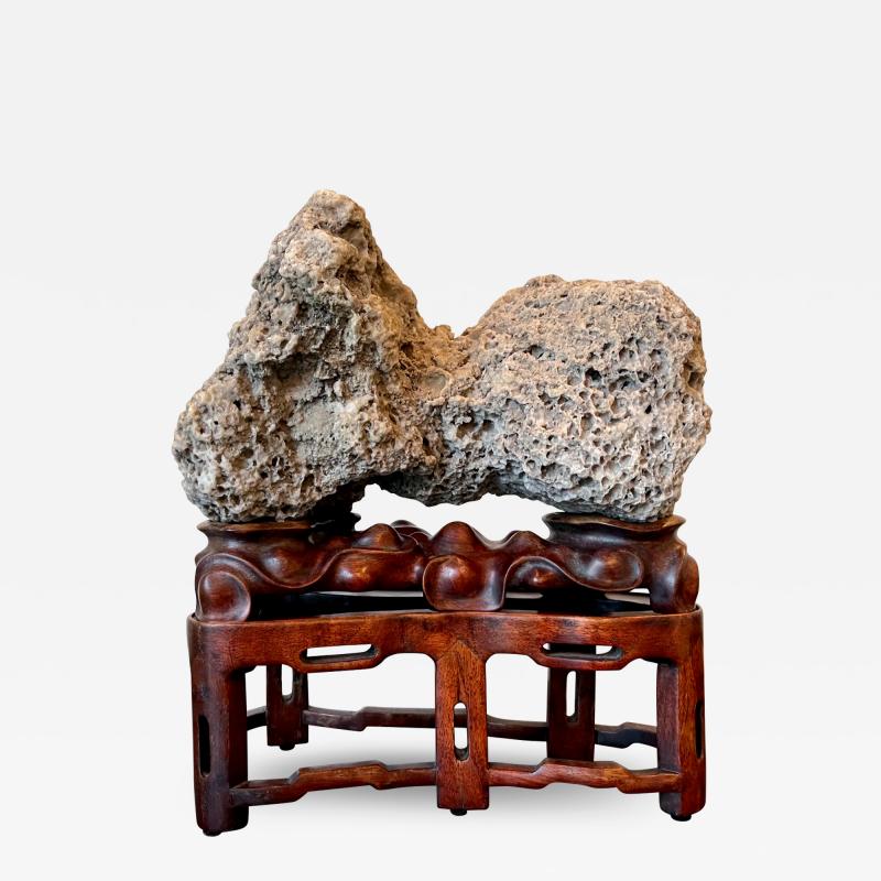 Chinese Scholar Rock Kun Stone on Display Stand