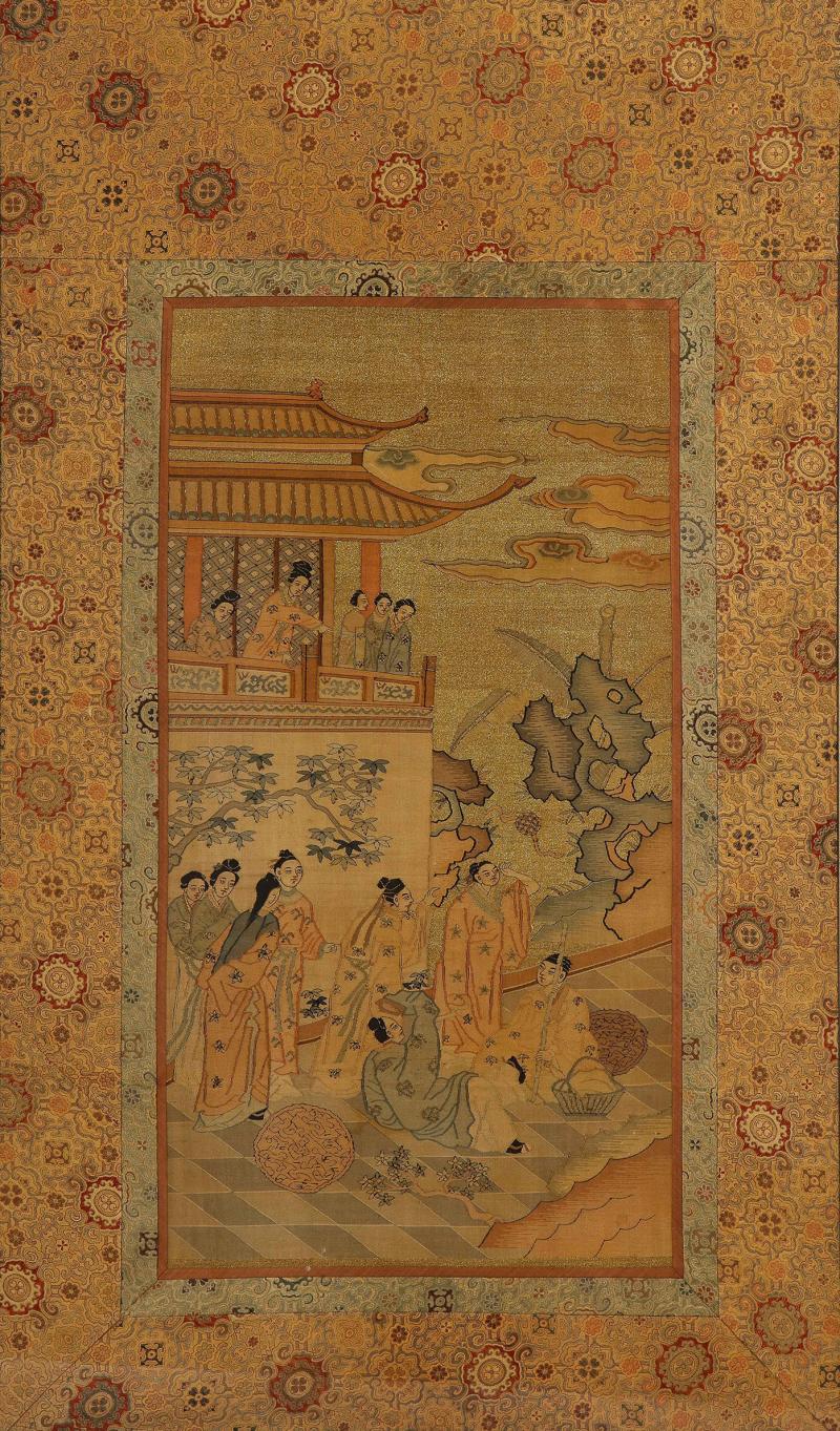 Chinese Silk Woven Panel