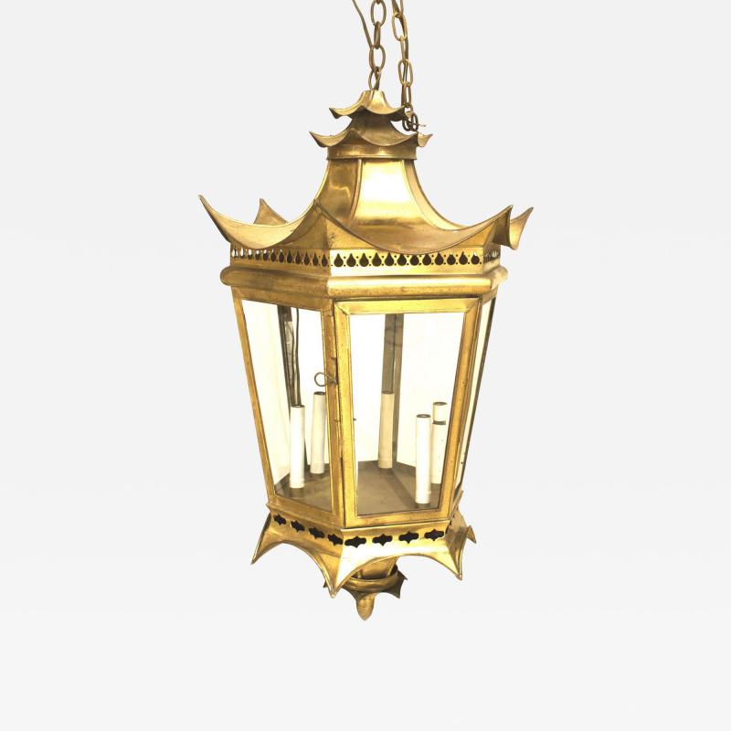 Chinese Style Brass Filigree Hanging Lantern