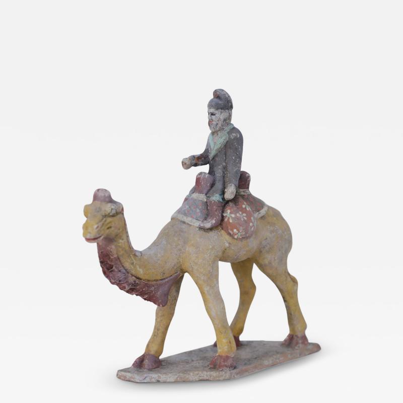 Chinese Tang Dynasty Style Camel with Rider Tomb Figure