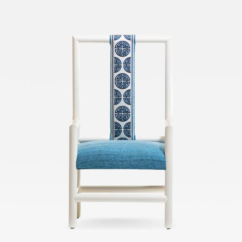 Chinoiserie Blue and White High Back Chair from the Miami Viceroy