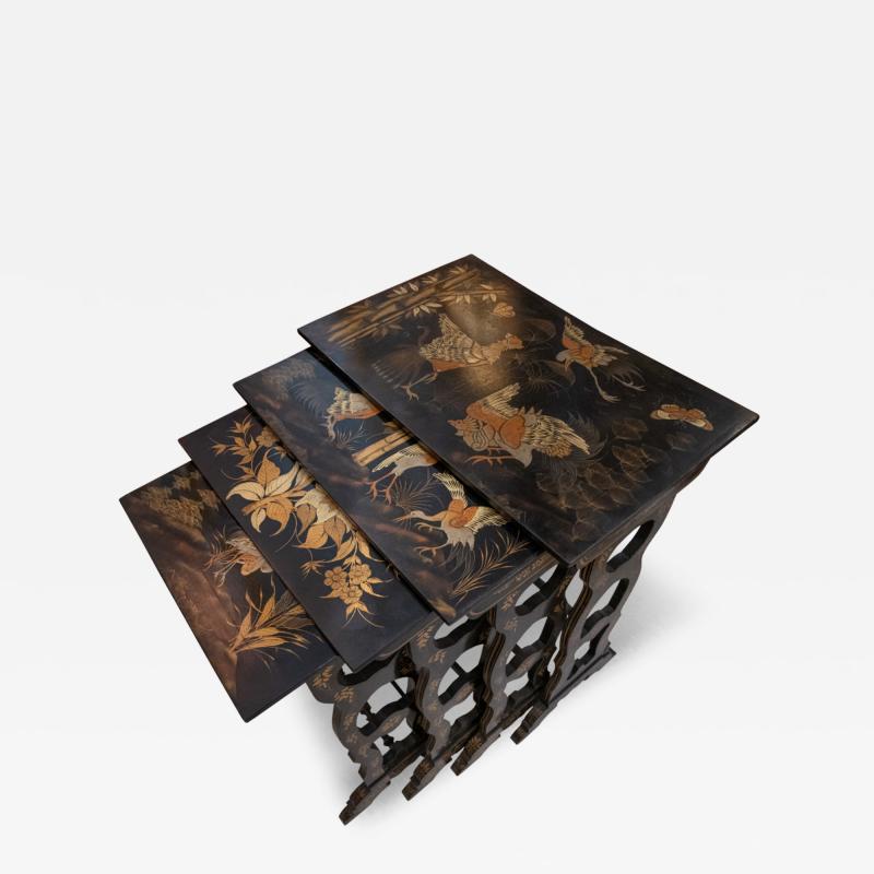 Chinoiserie Lacquered Nesting Tables