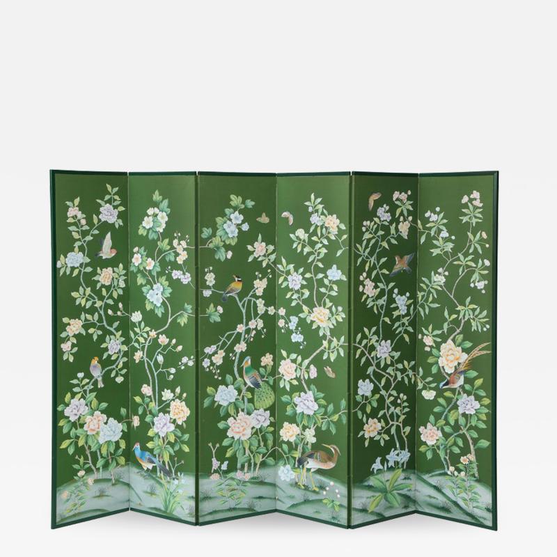 Chinoiserie Six Panel Hand Decorated Screen