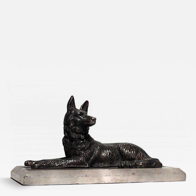 Chiparus Bronze Reclining Dog