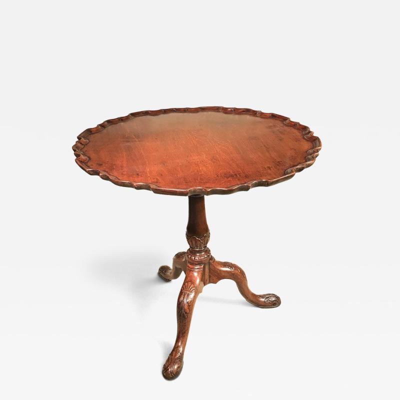 Chippendale Period Carved Mahogany Piecrust Tripod Table