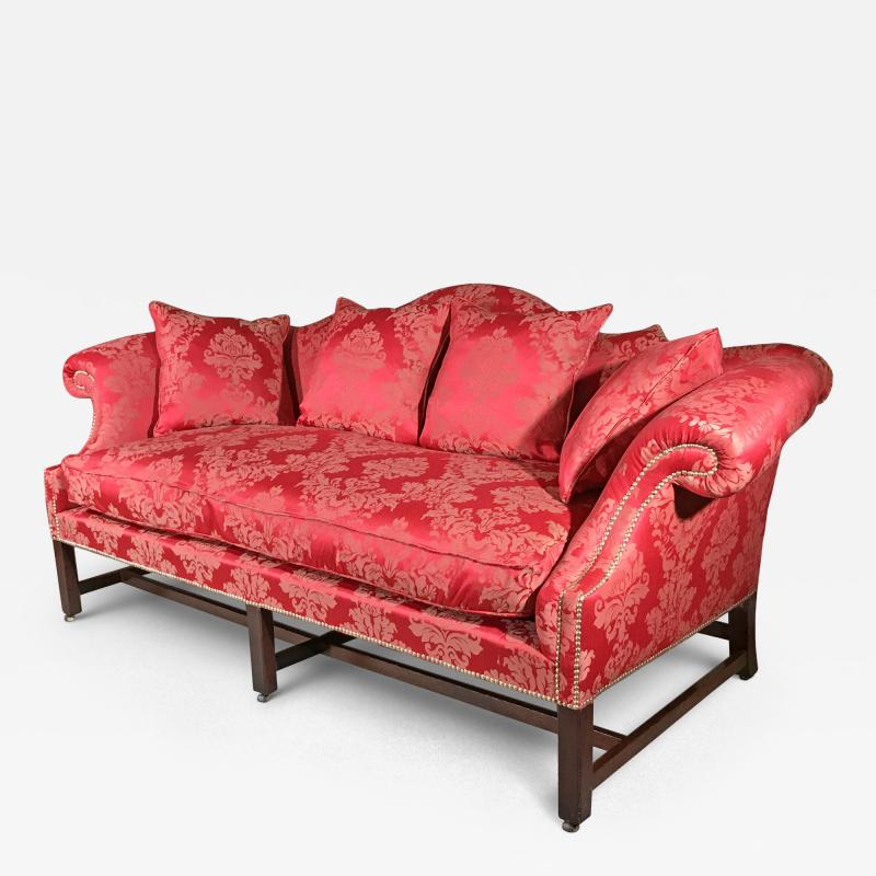 Chippendale Period Mahogany Triple Camel Back Settee